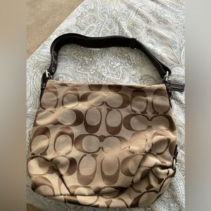 Coach Hobo purse Khaki brown Signature C’s Shoulder Bag